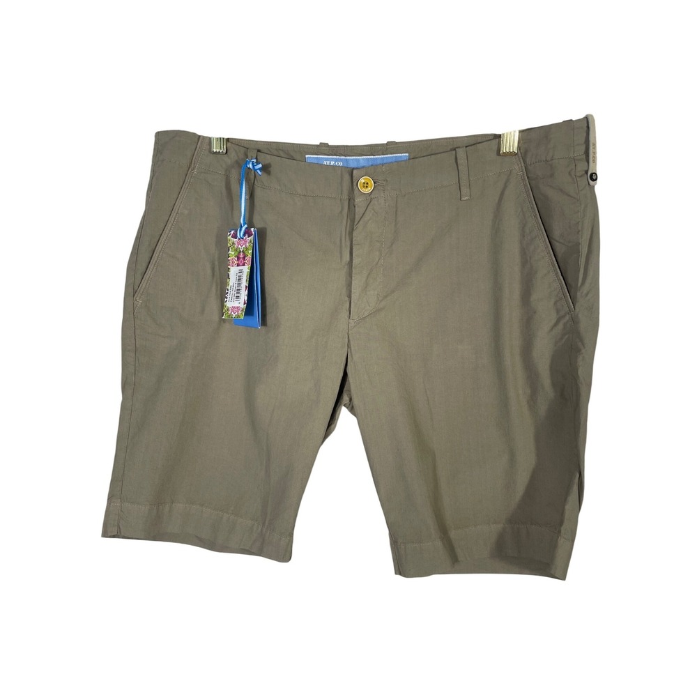 AT.P.CO Men's Khaki Cotton Shorts 54‎ US 38 NWT Tailored Fit Floral Lining Italy